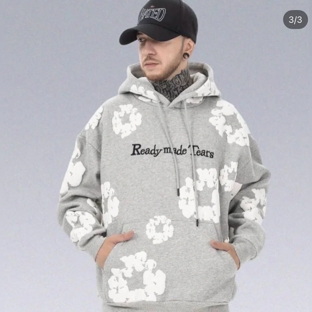 READYMADE TEARS GRAY HOODIE SWEATER.